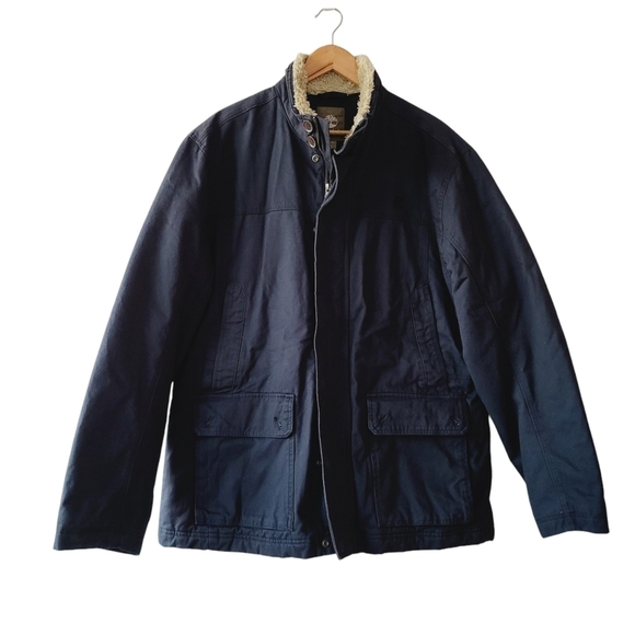 Timberland Navy Cotton Canvas Jacket - Picture 1 of 14